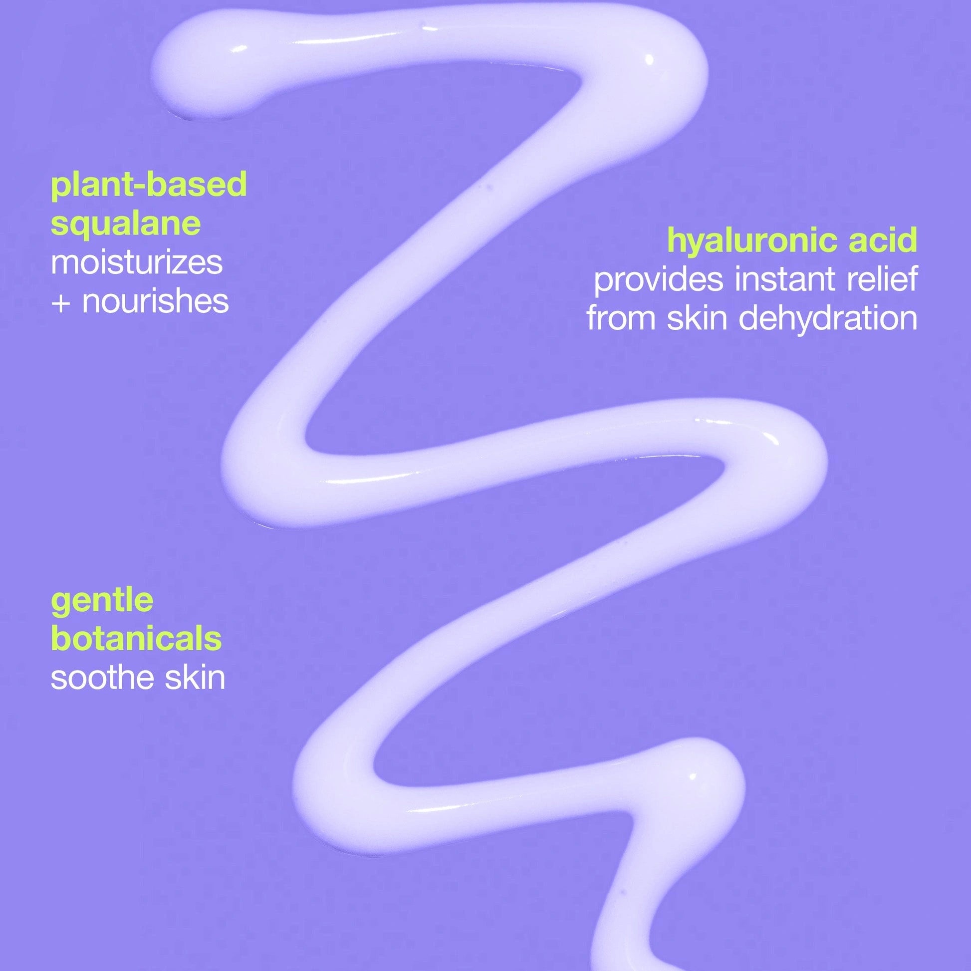 Dermalogica Skin Soothing Hydrating Lotion 60ml schematische weergave van textuur met hyaluronzuur en plantaardige ingrediënten
