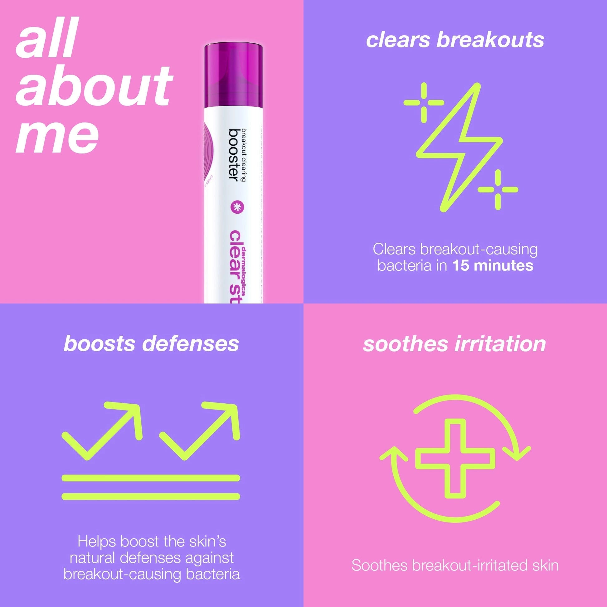 Dermalogica Breakout Clearing Booster 30ml serum met voordelen zoals het bestrijden van puistjes en het kalmeren van geïrriteerde huid.