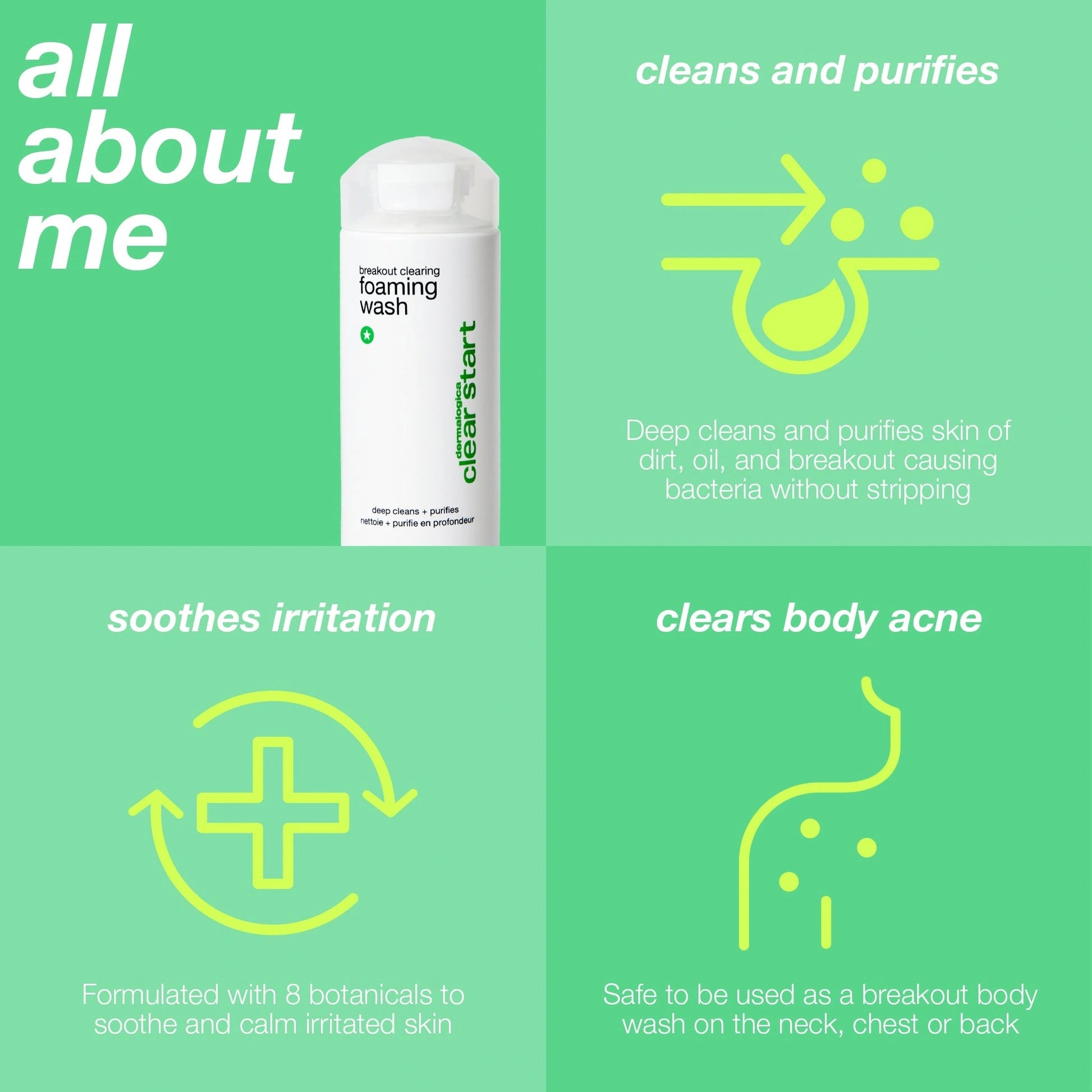 Dermalogica Breakout Clearing Foaming Wash 295ml met ingrediënten voor diepe reiniging en kalmering van acne