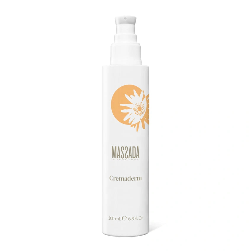 Massada Cremaderm 200 ml. Hydraterende lichaamscrème voor droge huid met kalmerende ingrediënten.
