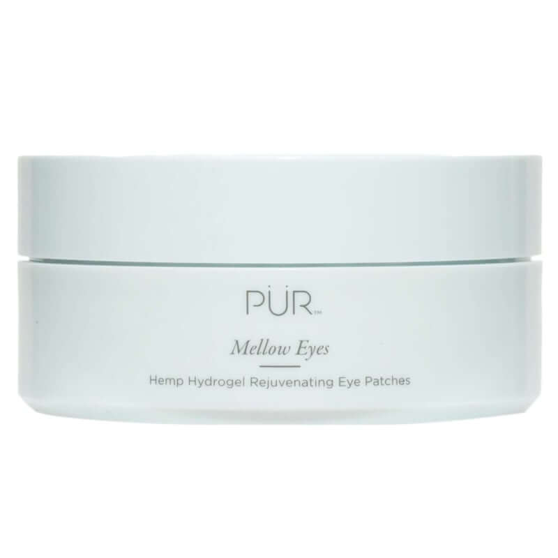 PUR - Mellow Eyes - Eye Patches 60pc, hydraterende onder-oogpatches in wit potje met hennep-extract.
