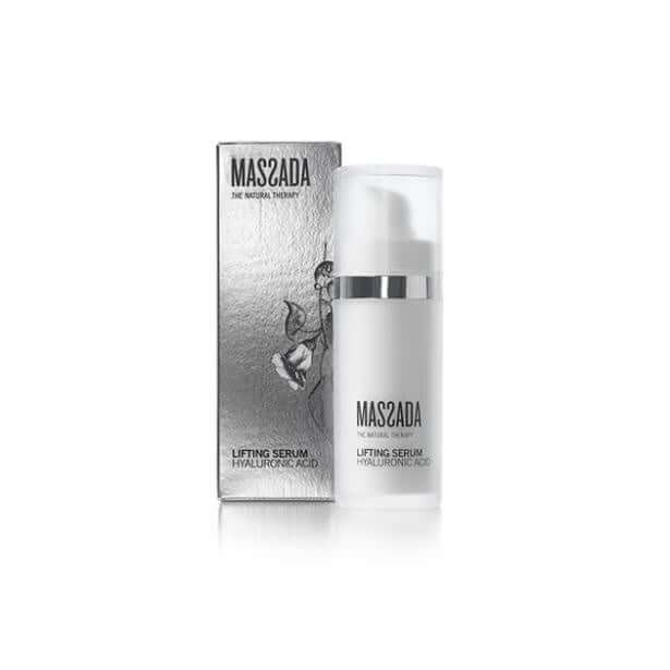 Massada Lifting Serum Hyaluronic Acid 30ml met luxe verpakking en pompflacon voor een effectieve huidversteviging.