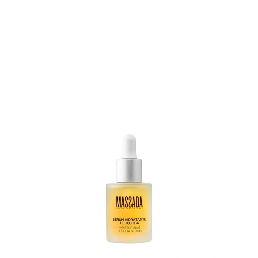 Massada Moisturising Jojoba Serum 30ml in een glazen fles met pipet voor diepe hydratatie en verzorging