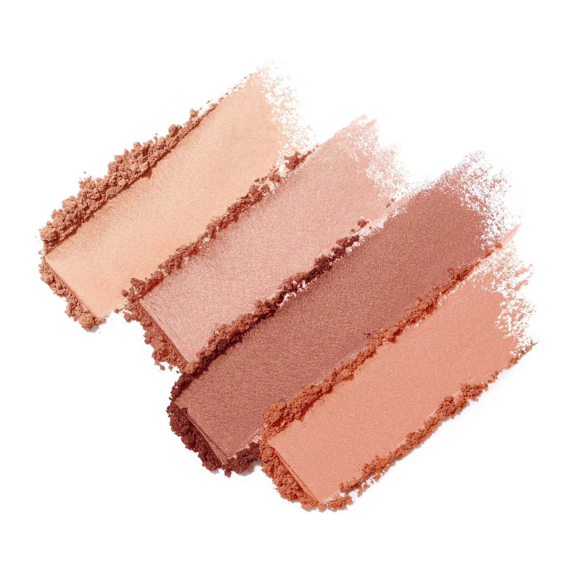 Jane Iredale PureBronze Shimmer Bronzer Refill Peaches & Cream 9,9g swatches in warme perzik- en bronstinten voor een jeugdige glow.