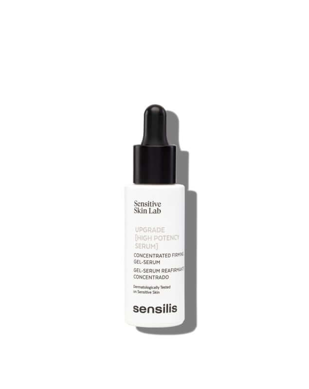 Sensilis Upgrade High Potency Serum 30ml in elegant flacon, ideaal voor versteviging van de huid en bestrijding van lijntjes.
