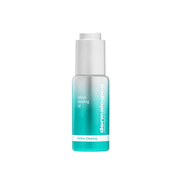Dermalogica - Retinol Clearing Oil 30ml in een elegant glazen flesje met pumpdispenser, helder turquoise kleur en moderne uitstraling.