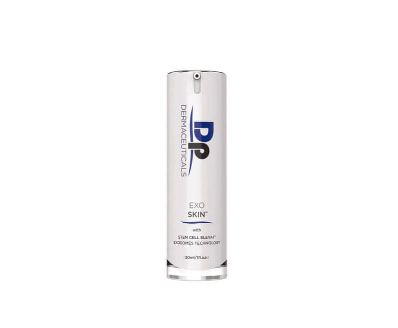 DP Dermaceuticals Exo Skin Exosome Serum 30ml in sleek silver packaging voor huidherstel en regeneratie
