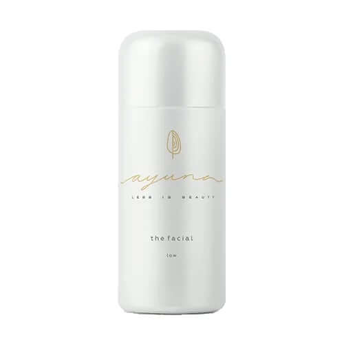 Ayuna The Facial Low 200ml, prebiotisch toner-concentraat in elegante witte fles voor gevoelige huidverzorging.