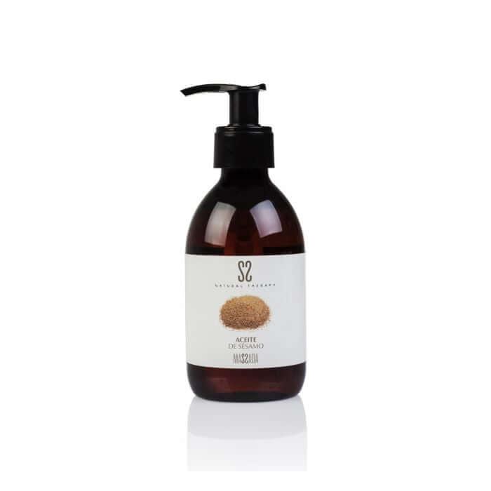 Massada - Sesame Oil 250ml in elegante flacon met dispenser voor hydratatie en verzorging van de huid.