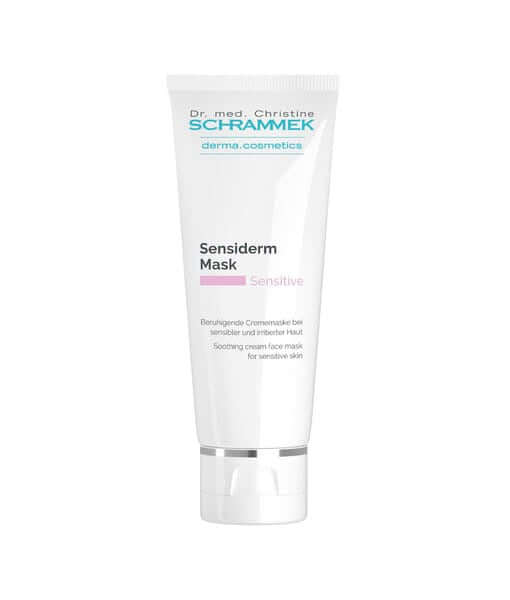 Schrammek Sensiderm Mask 75ml tube voor kalmerende behandeling van gevoelige huid met verzorgende ingrediënten.