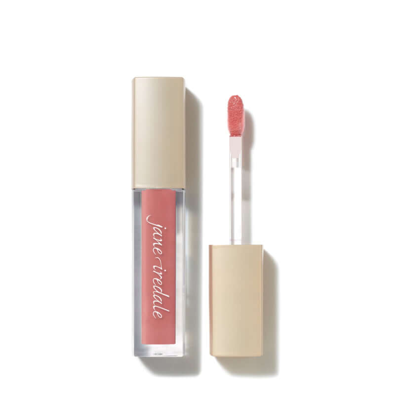Jane Iredale - ColorLuxe High Impact Lip Glaze Au Naturel 5ml met zachte, lichtroze nude tint en applicator.
