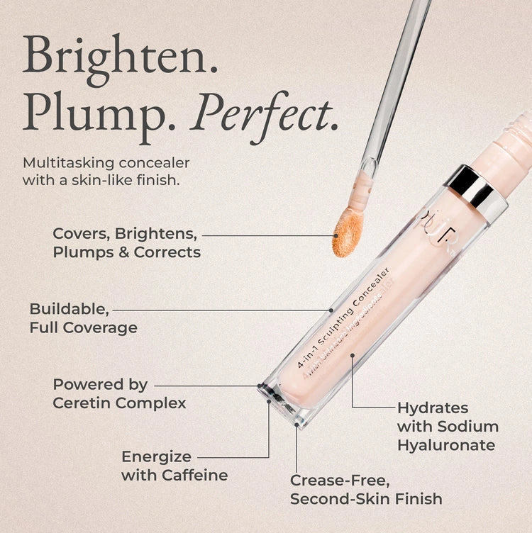 PUR 4 in 1 Sculpting Concealer Fair Ivory LN2 3,76 ml met huidverzorgende afwerking en handige applicator.