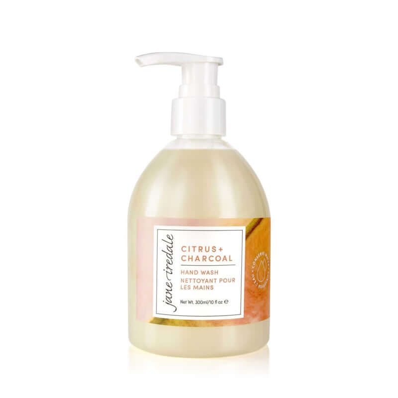 Jane Iredale - Citrus + Charcoal Hand Wash 300ml in een stijlvolle pompflacon voor hydraterende handreiniging