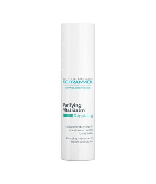 Schrammek Purifying Vital Balm 50ml, balancerende crème voor rijpere huid, hydrateert en reguleert onzuiverheden.