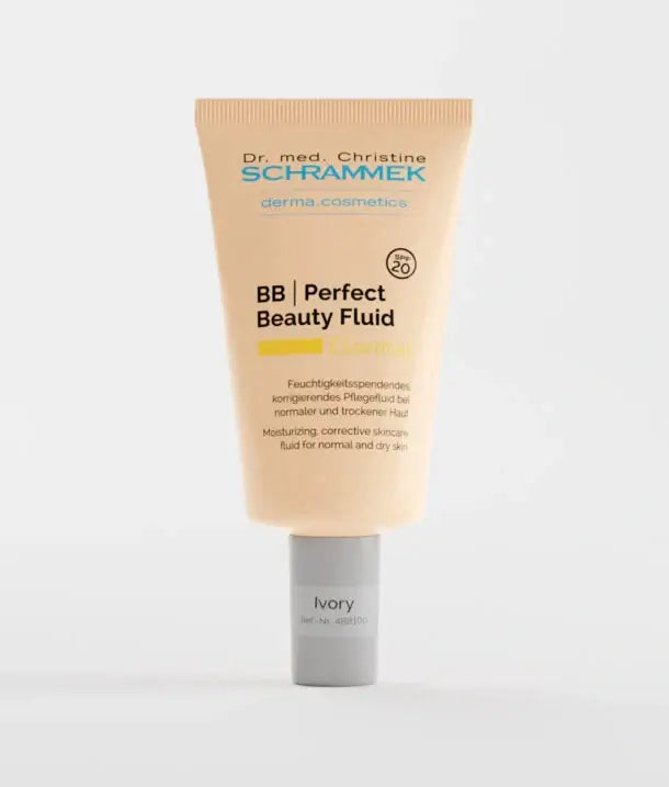 Schrammek BB Perfect Beauty Fluid SPF20 Ivory 40ml in tube, hydraterend en corrigerend voor lichte huid.