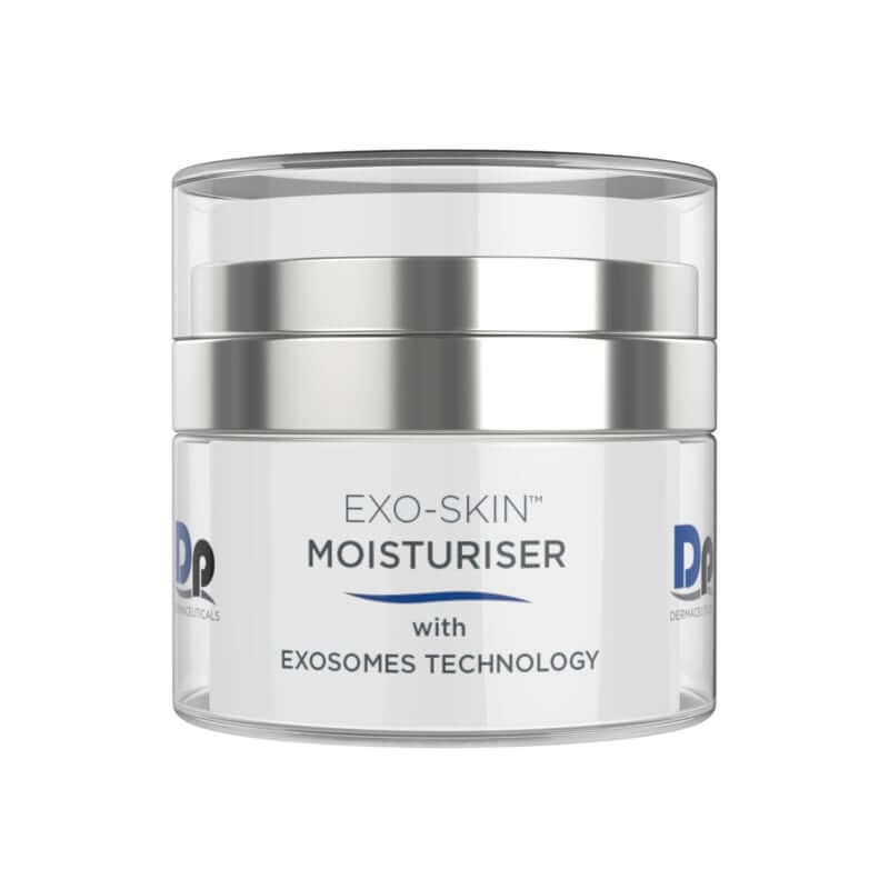 DP Dermaceuticals Exo-Skin Exosome Moisturizer 30ml in een luxe verpakking voor diepe hydratatie en huidherstel