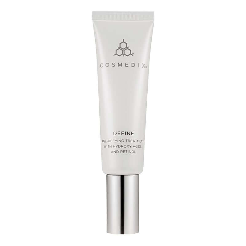 Cosmedix Define Age-Defying Treatment 45g in een elegante tube voor effectieve anti-aging verzorging met retinol.