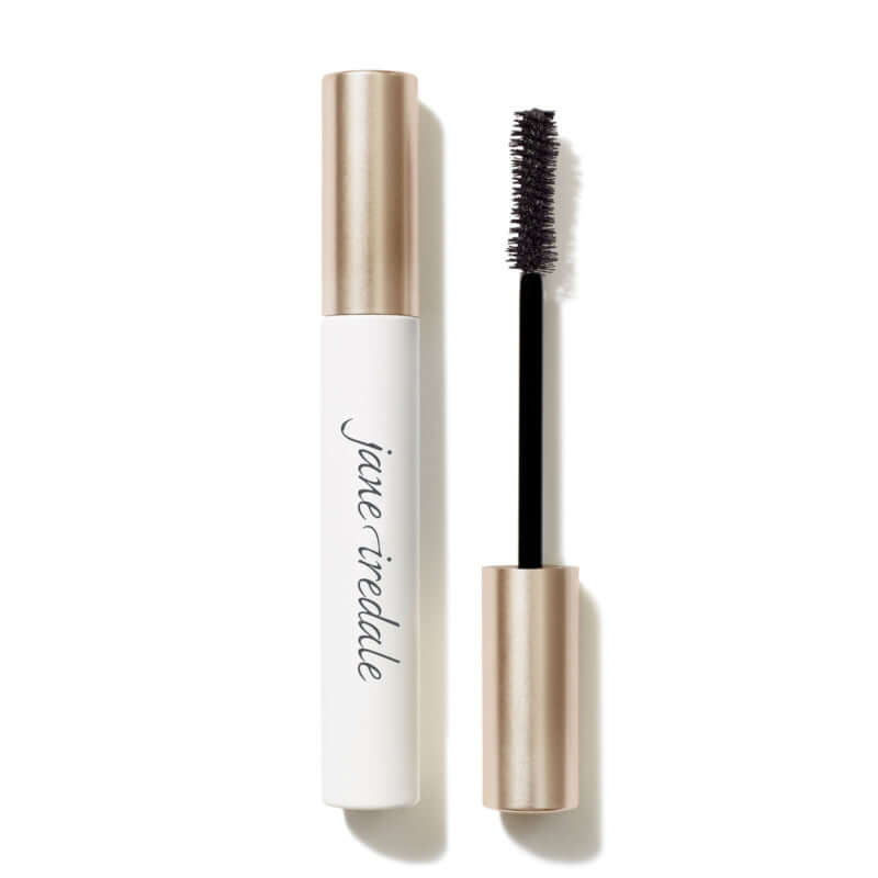 Jane Iredale Beyond Lash Volumizing Mascara Black Ink 8g met zwart borsteltje voor intense volumiserende wimpers.