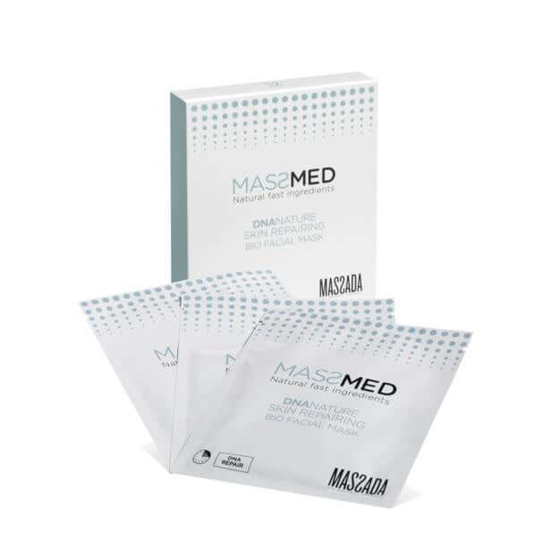 Massada - DNA Nature Skin Repairing Bio Facial Mask 6pc verpakking met losse maskers voor intensieve huidverzorging.