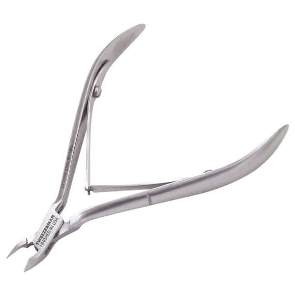 Tweezerman - Steenharde Stainless Steel nagelriemknipper 1/2 jaw met scherp snijdende uiteinden voor professioneel gebruik.