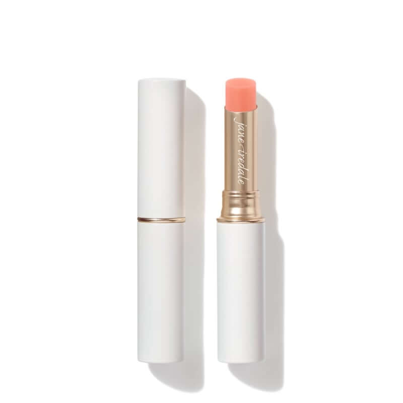 Jane Iredale Just Kissed Lip Cheek Stain Forever Pink 3g, natuurlijke roze tint, hydraterende lip- en wangstain in elegante verpakking.