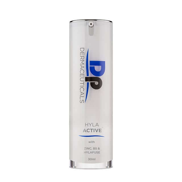 DP Dermaceuticals Hyla Active 30ml serum in een heldere verpakking voor diepe hydratatie en huidverjonging.