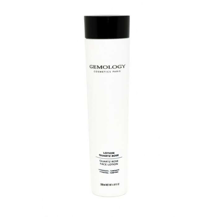 Gemology - Quartz Rose Face Lotion 200ml, luxe hydraterende gezichtslotion in slanke fles, verfrist en kalmeert de huid.
