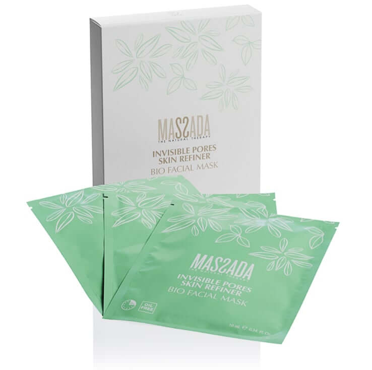 Massada - Invisible Pores Skin Refiner Mask 6pc verpakking met bio gezichtsmaskers voor een vette huid en grove poriën.
