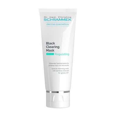 Schrammek Black Clearing Mask 75ml voor vette huid, effectieve houtskoolmasker in tube voor diepe reiniging