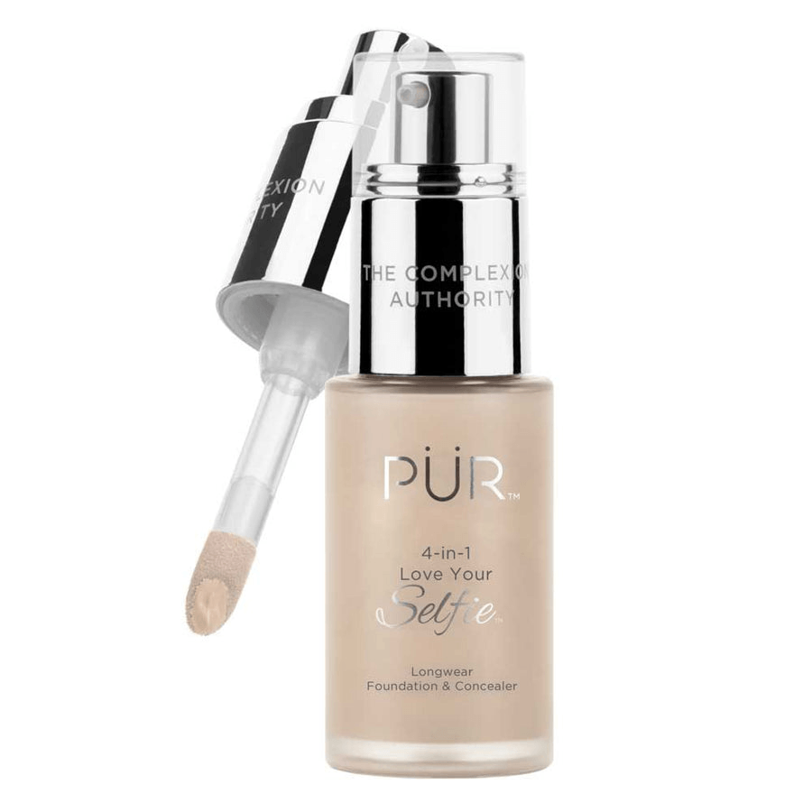 PUR 4 in 1 Love Your Selfie Linen MN3 30ml longwear foundation en concealer met applicator voor licht-medium huid.