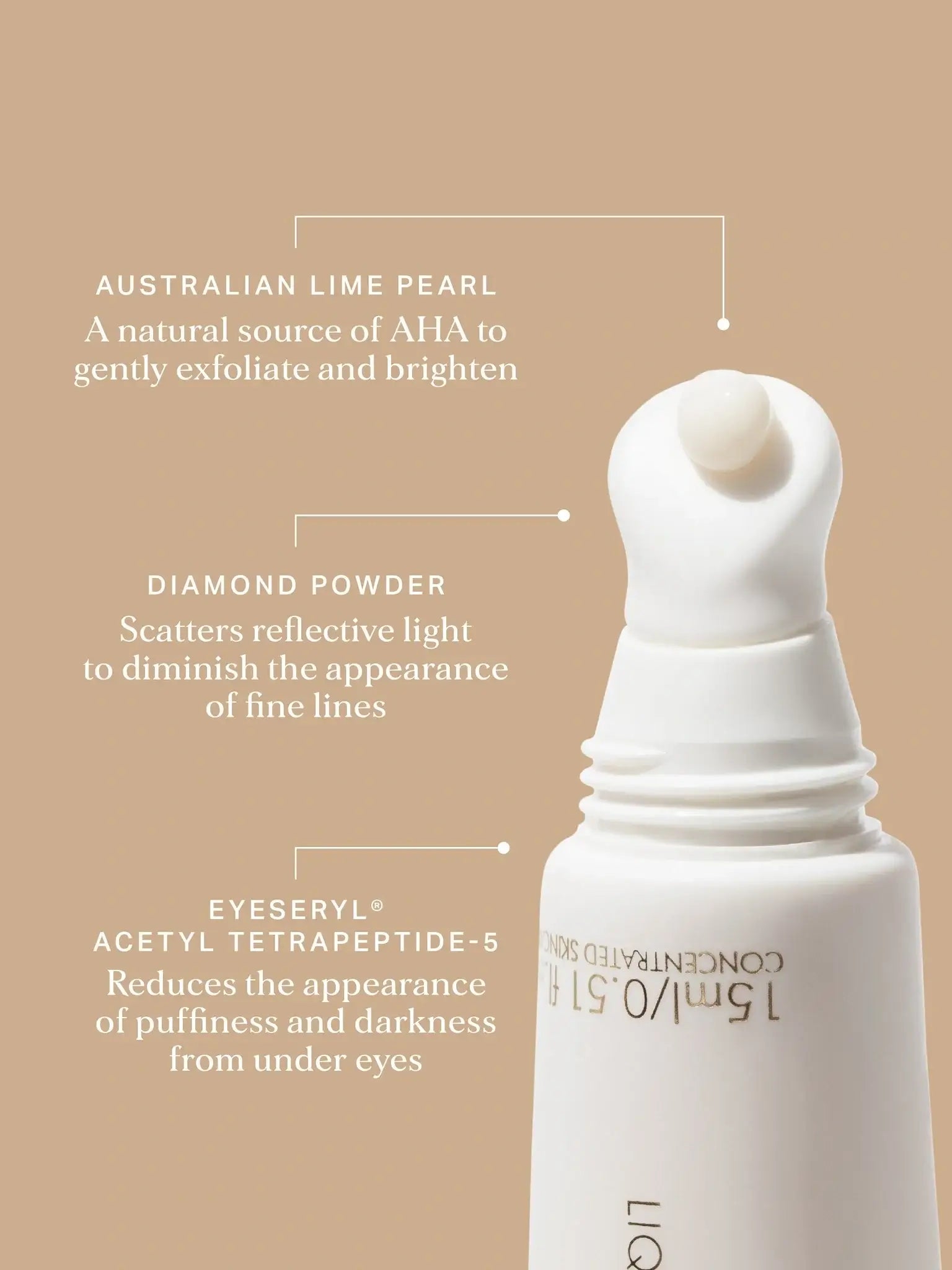 Alpha-H Liquid Gold Firming Eye Cream 15ml met actieve ingrediënten voor het verminderen van rimpeltjes en donkere kringen.
