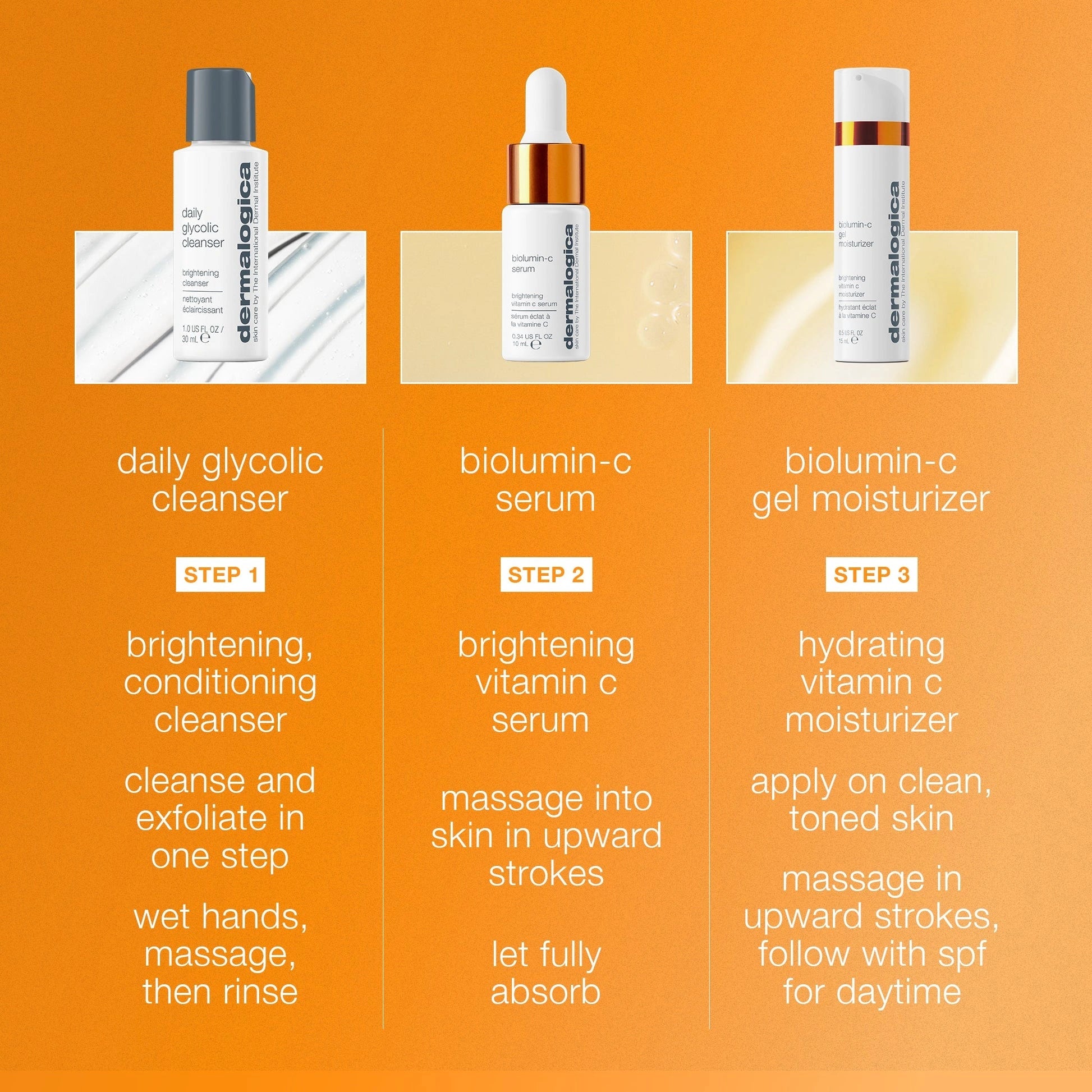 Dermalogica Daily Brightness Boosters Kit 55ml met stap-voor-stap verzorgingsinstructies voor stralende huid