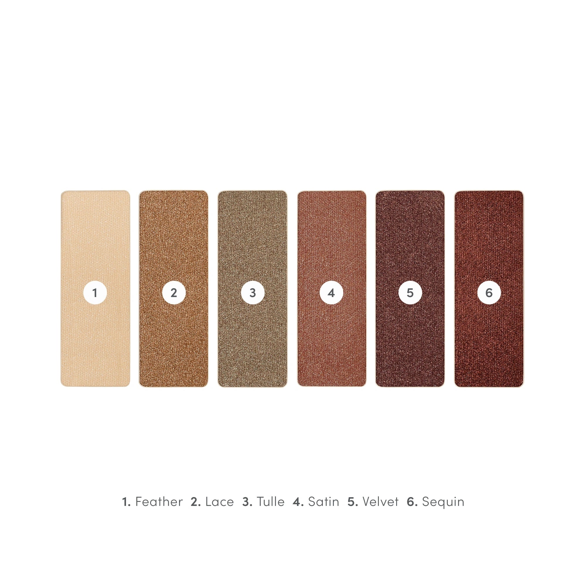 Jane Iredale PurePressed Eye Shadow Kit Naturally Glam met zes luxe shimmery oogschaduws in textielkleuren.