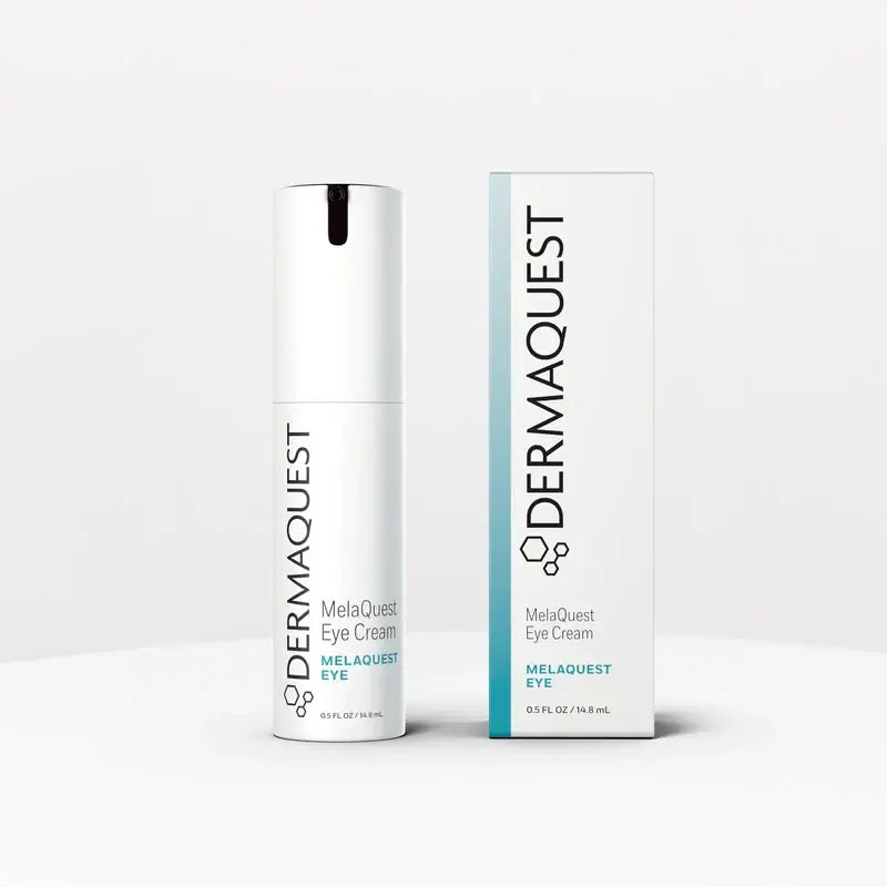 DermaQuest MelaQuest Eye Cream 14,8ml in verpakking, effectieve oogcrème tegen donkere kringen en pigmentvlekken.