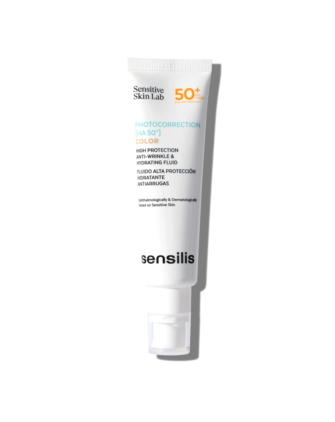 Sensilis Photocorrection HA 50+ Color 50ml, hydraterende zonnebescherming met SPF 50+ tegen rimpels en huidveroudering.