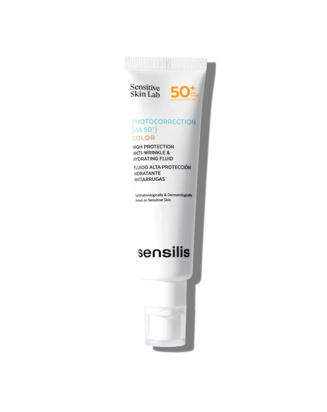Sensilis Photocorrection HA 50+ Color 50ml, hydraterende zonnebescherming met SPF 50+ tegen rimpels en huidveroudering.
