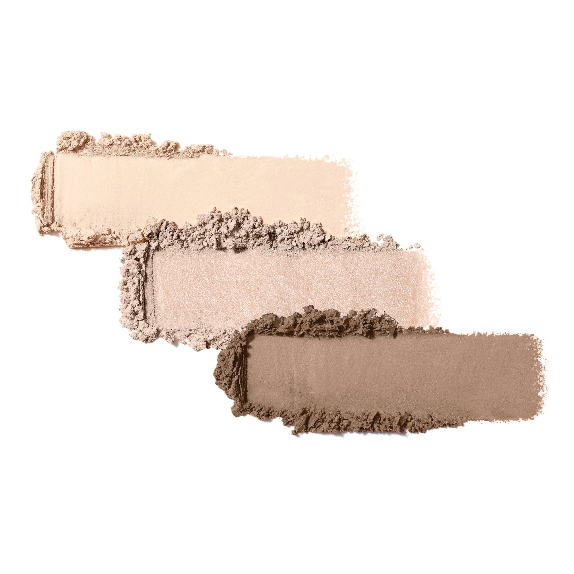 Jane Iredale PurePressed Eye Shadow Triple Driftwood 2,1g met matte ivoork, taupe pearl en zachte kastanjebruin tinten.