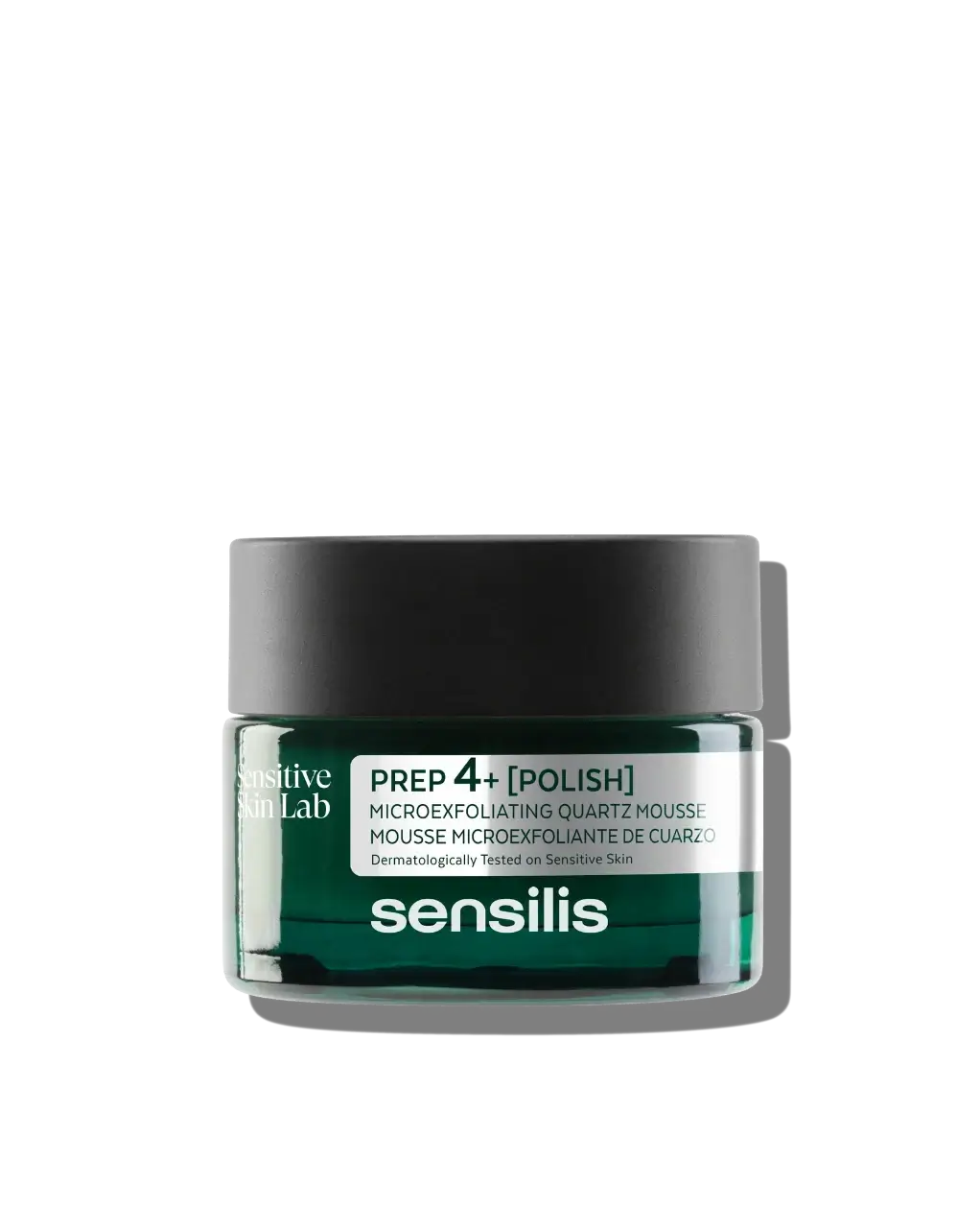 Sensilis Prep4+ Polish 40ml micro-exfoliant met kwarts in een stijlvolle pot, perfect voor de gevoelige huid.
