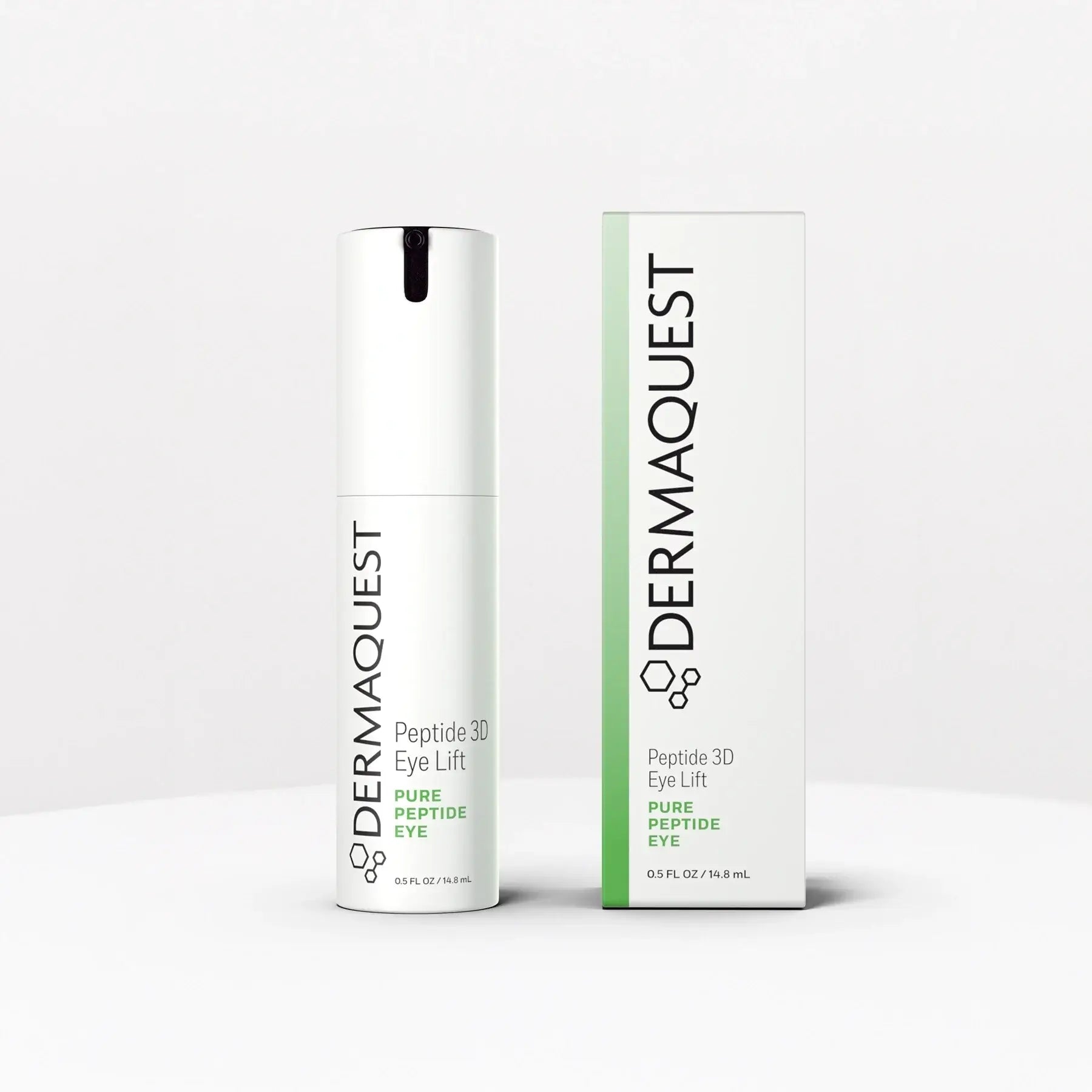 DermaQuest Peptide 3D Eye Lift 14,8ml oogcrème in verpakking, gericht op rimpels en donkere kringen.