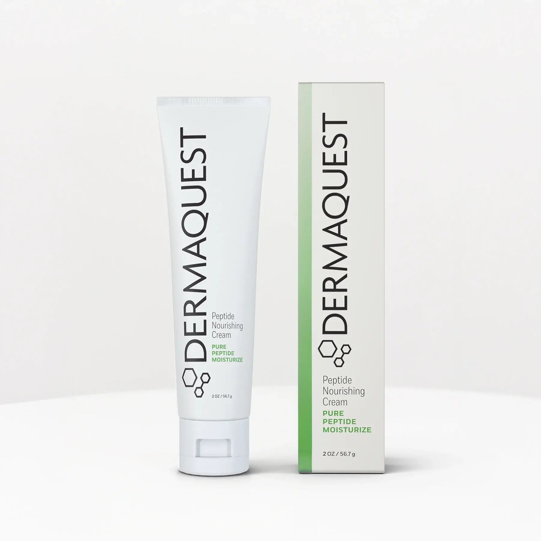DermaQuest Peptide Nourishing Cream 56,7g tube and box, moisturizes dry skin with peptides and shea butter