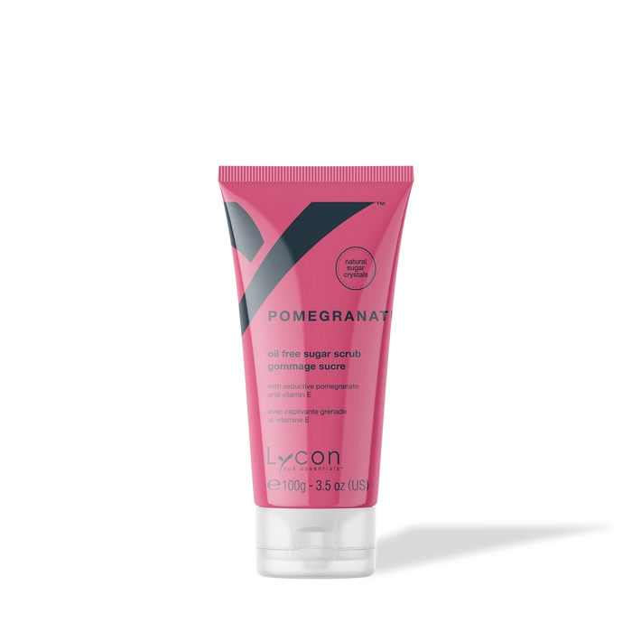 Lycon Pomegranate Sugar Scrub 100g met granaatappel, luxe huidverzorging voor handen en hals
