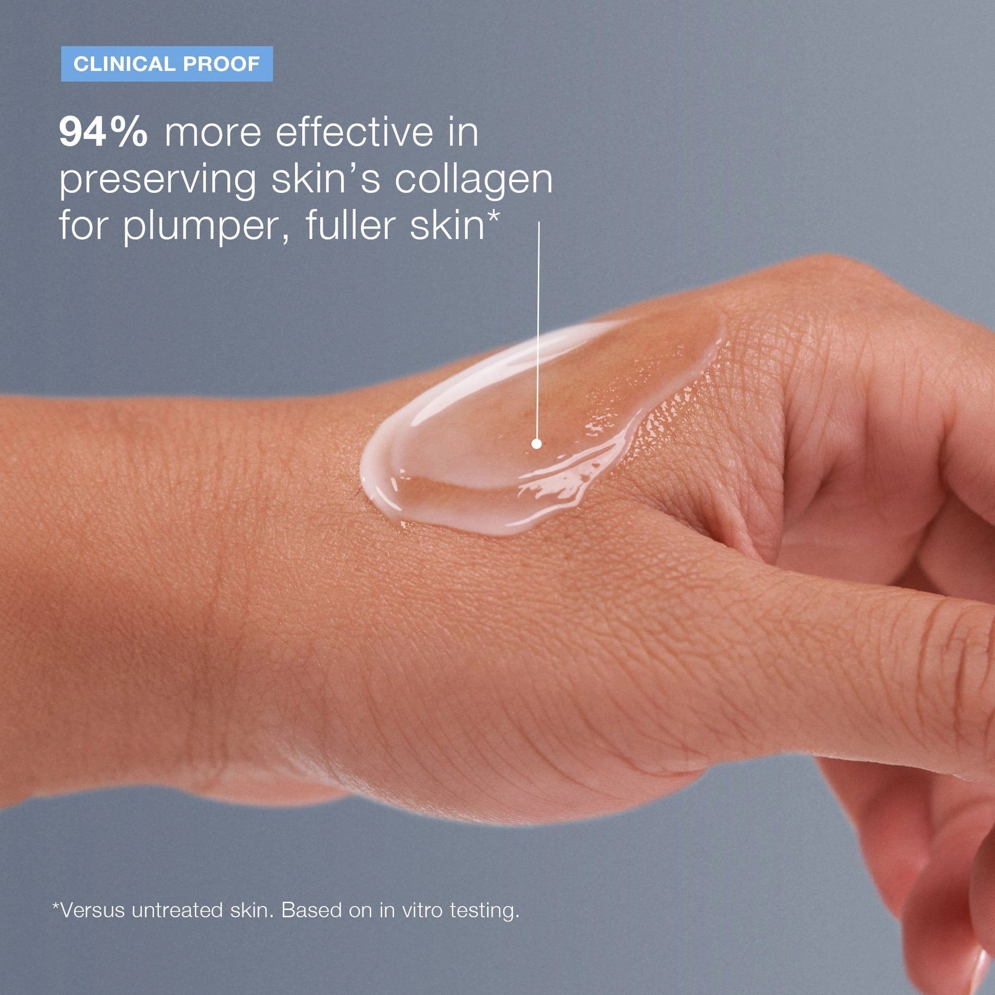 Dermalogica Pro-Collagen Banking Serum 30ml op hand met serum voor een vollere, steviger huid en collageenbescherming.