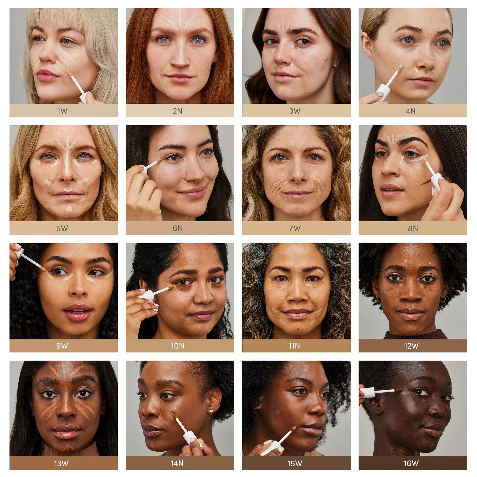 Jane Iredale PureMatch Liquid Concealer 13W Deep 5ml kleuren en texturen voor diverse huidtinten, applicatie demonstratie.