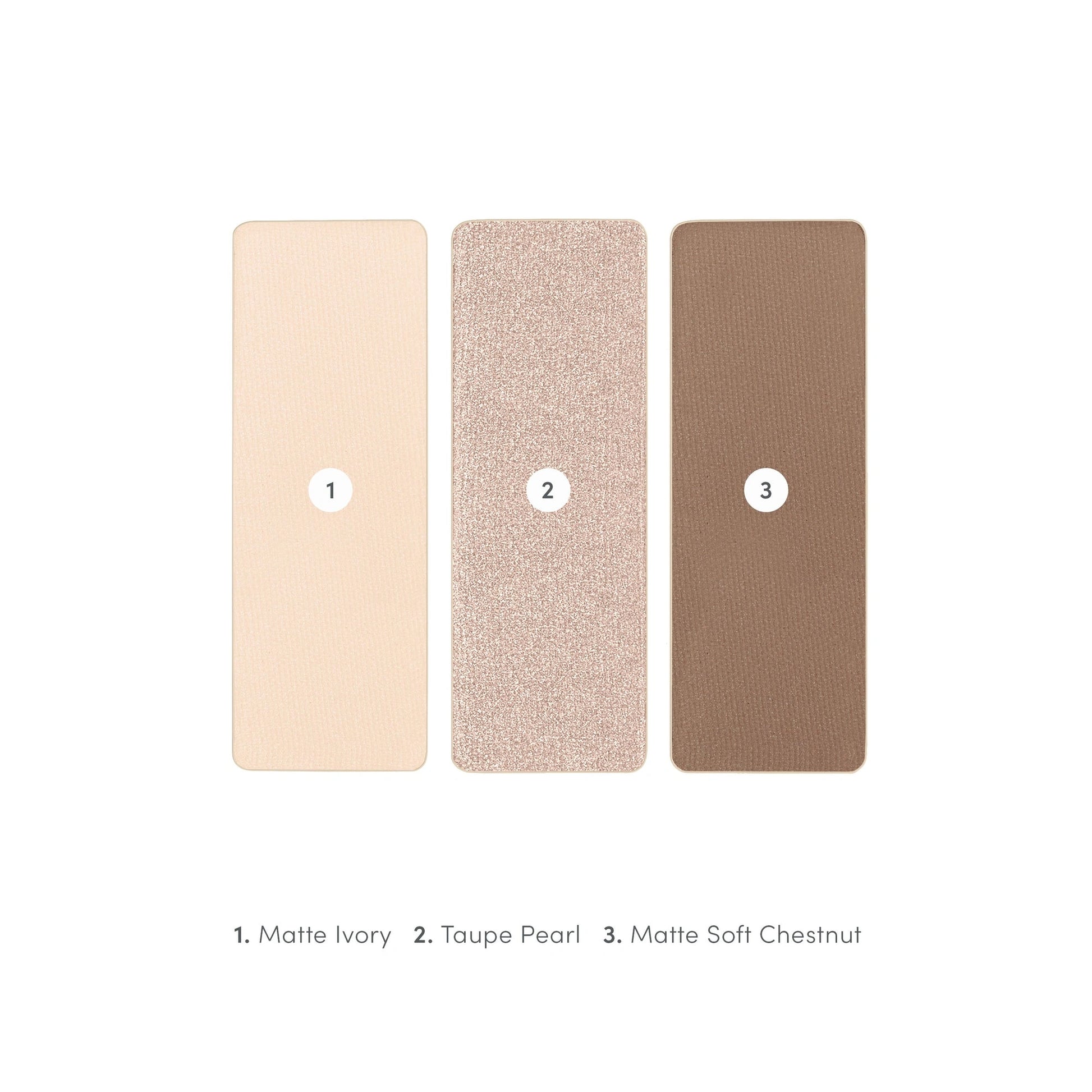 Jane Iredale PurePressed Eye Shadow Triple Driftwood 2,1g kleuren: matte ivoor, taupe pearl, matte zachte kastanjebruin