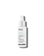 Sensilis Supreme Booster FeCe 30ml, antioxidant serum voor stralende huid met vitamine C, bevat pipet voor nauwkeurige dosering.
