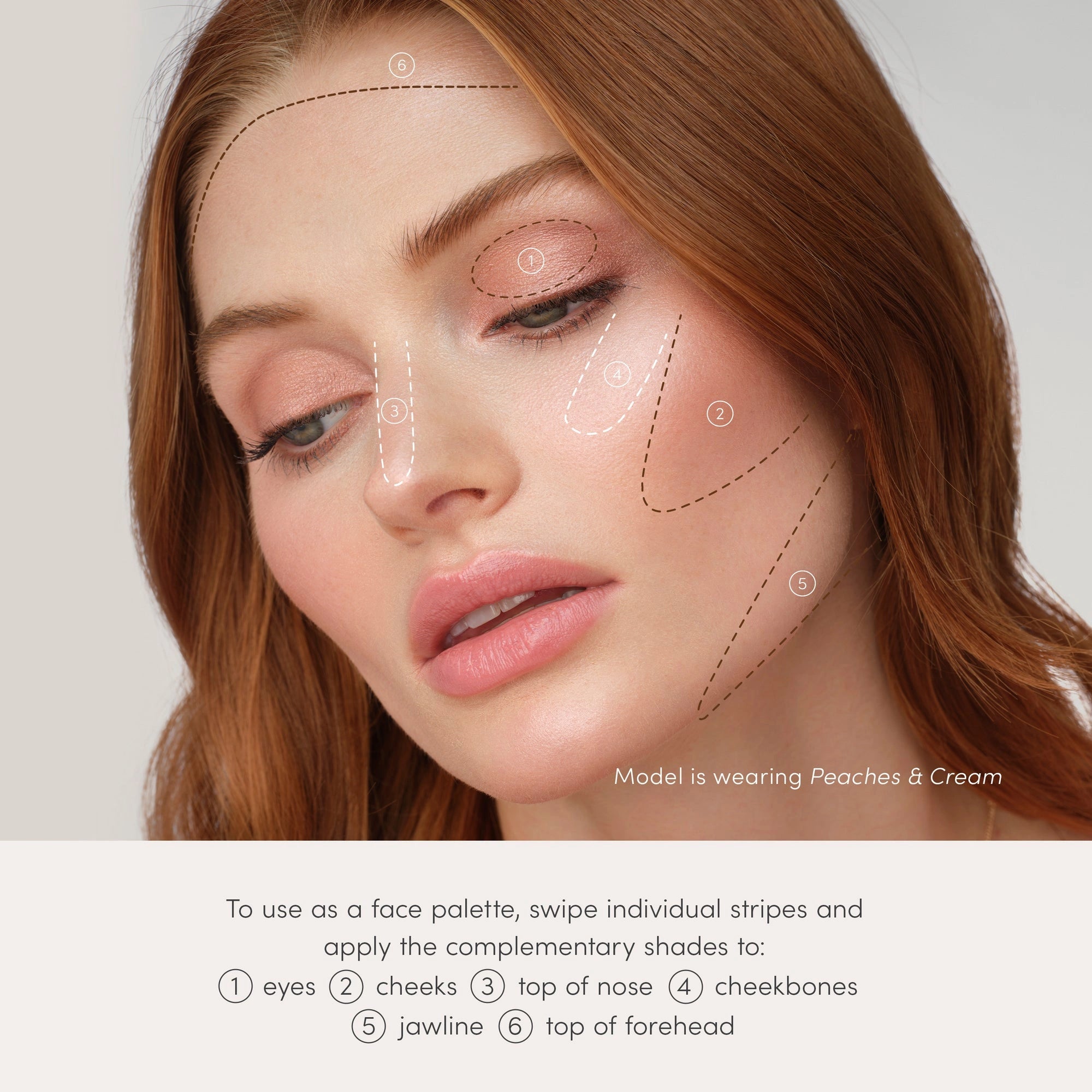 Jane Iredale PureBronze Shimmer Bronzer Refill Peaches & Cream 9,9g op model, aangebracht voor een frisse glow.
