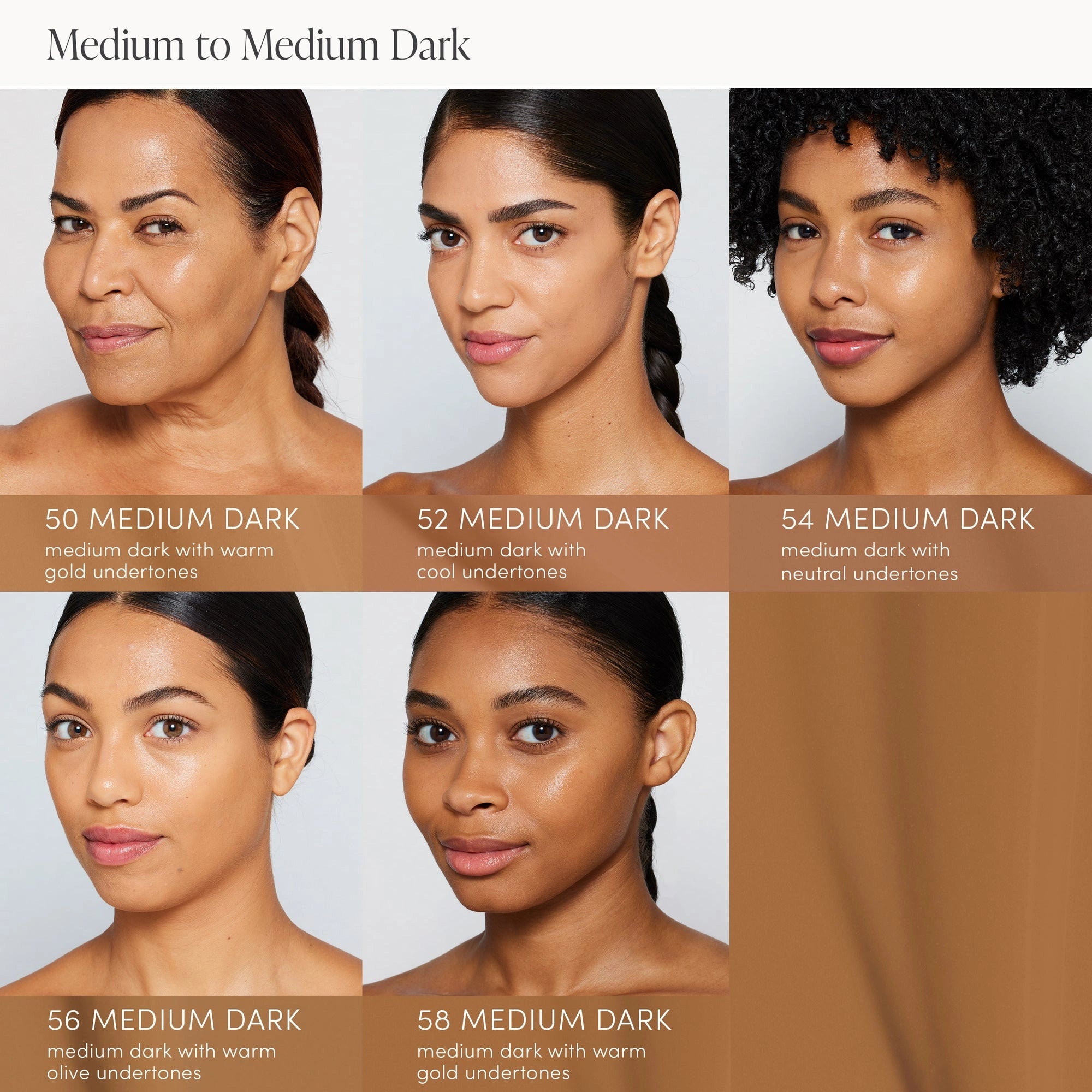 Jane Iredale Skintuition SPF30 Radiance-Boosting Liquid Foundation 58 Medium Dark 30ml kleurenstalen medium dark huidtinten met gouden ondertonen