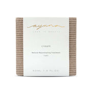 Ayuna Cream I 50ml verpakking, natuurlijke rejuvenating treatment met elegant design en informatieve label.