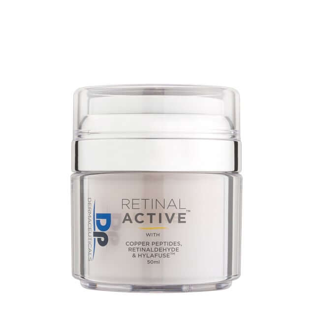 DP Dermaceuticals Retinal Active 50ml, anti-aging crème met retinaldehyde en copper peptides voor huidvernieuwing.