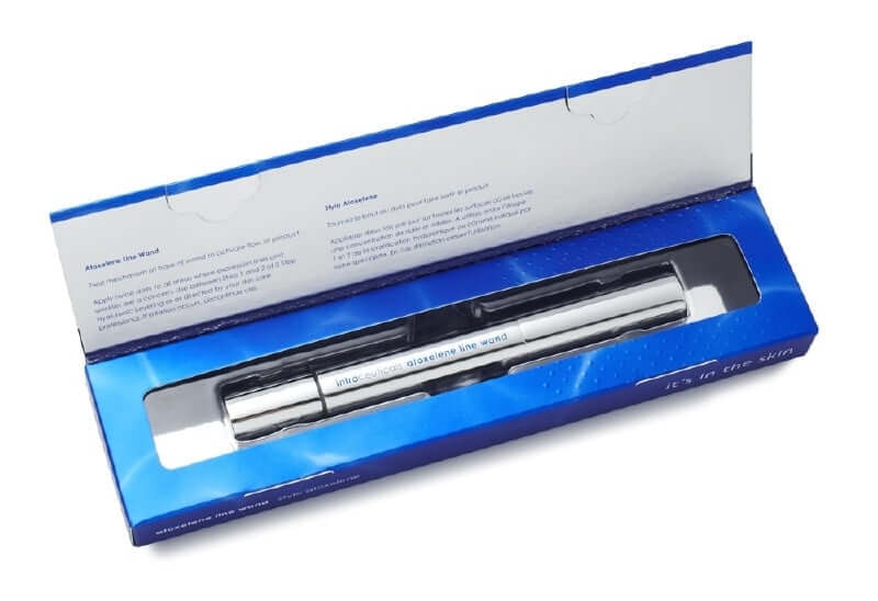 Intraceuticals Atoxelene Line Wand 4ml in stijlvolle verpakking met instructies voor directe rimpelverlichting.